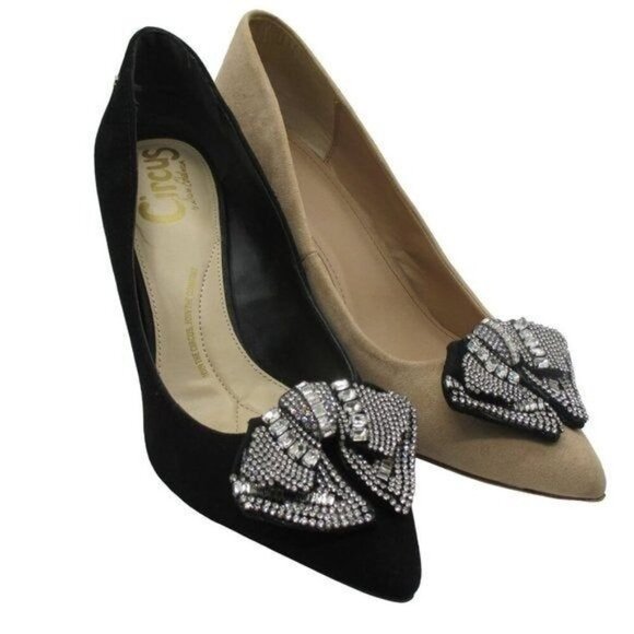 WHBM Glass Crystal Bow Shoe Clips, Set of 2 Elegant Holiday Festive NWT RARE - Picture 1 of 8